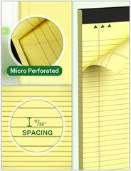 Legal Pads 8.5 X 14, Wide Ruled Legal Pad, Yellow Paper 8.5 X 14, 30 Sheets Per