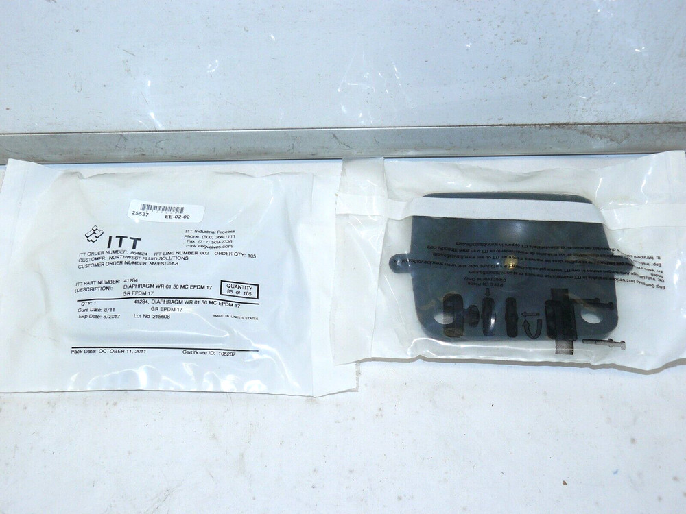ITT INDUSTRIES 41284 DIAPHRAGM 1-1/2 INCH EPDM 17 NEW