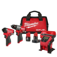 Milwaukee 3497-22IN M12 FUEL 12V 3 Tool Drill/Driver/Tire Inflator Combo Kit