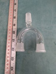 Y shaped connector adapter unknown brand unknown sizes lab glass chemistry