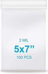 5”x 7″, 100 pcs 2 mil Clear Plastic Reclosable Zip Zipper Lock Jewelry Bags