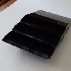 Vintage Modern Eldon II Black Plastic Wall Mount File Organizer 3 Tier Retro