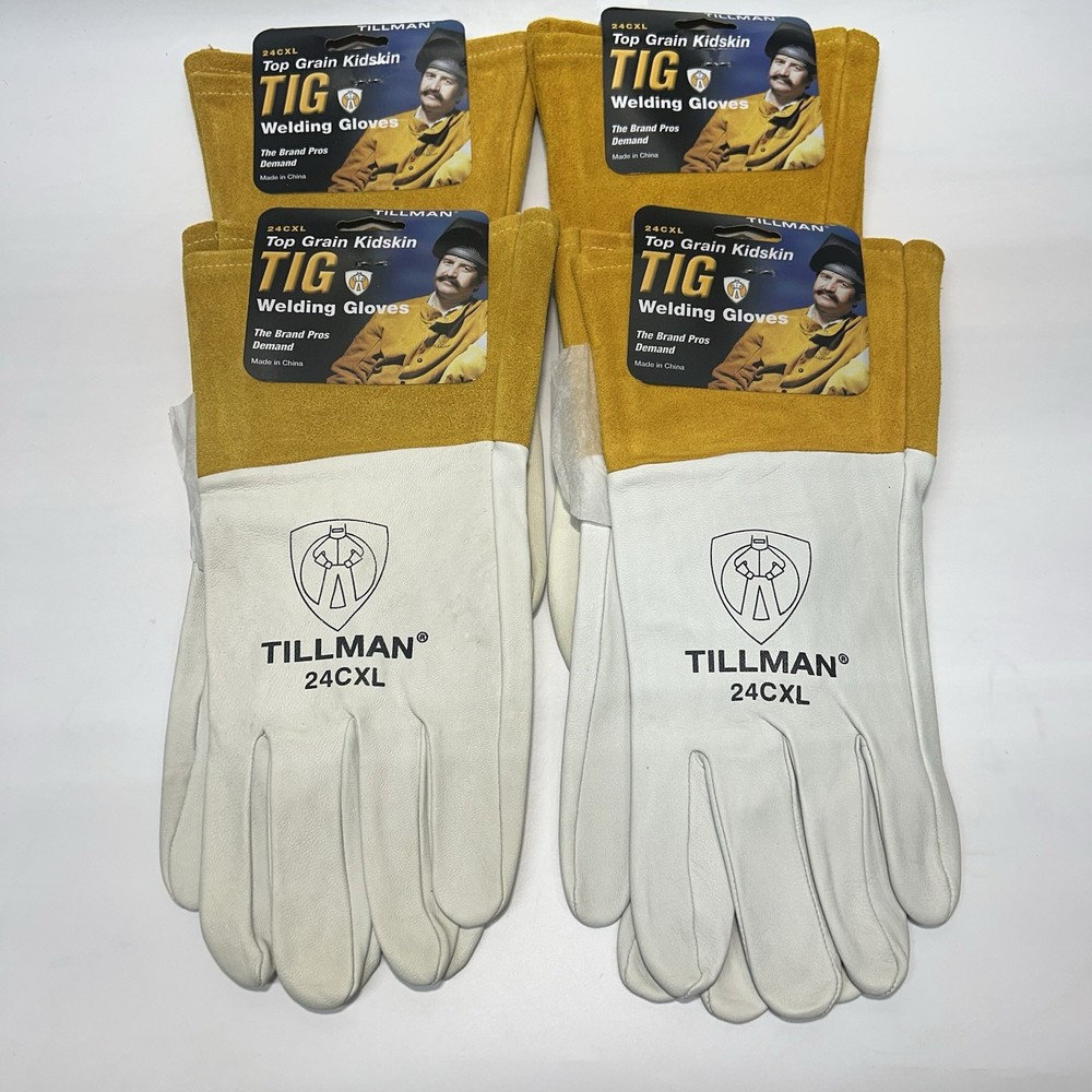 Lot Of (4) Tillman 24CXL Leather Premium TIG Welding Gloves XL Top Grain Kidskin
