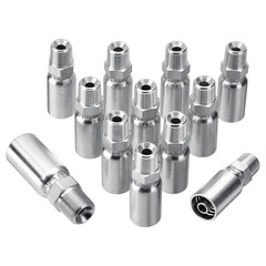 Racewill 12 Pack 3/8″ Hydraulic Hose Fittings, 3/8″ I.D. Hose x 3/8″ NPTF Male