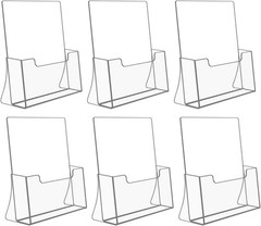 Acrylic Flyer Stand for Magazine, Menu – Clear, Pack of 6