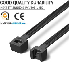 18 Inch Black Large Zip Ties Heavy Duty 50 Pack, 330 LBS Ultra Exclusive Strong