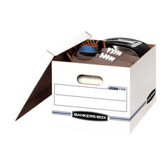 Bankers Box Basic Duty Letter Legal File Storage Box with Lids, White, 20 Pack