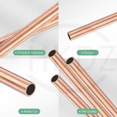 Copper Round Tube O.D Ø1mm 1.5mm 2mm 3mm 4mm 5mm 6mm 7mm 8mm -60mm Lengths 500mm