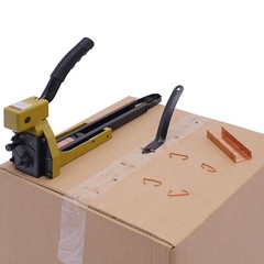 Carton Stapler w/100 Staples for Sealed Boxes, Cartons, Corrugated Cardboard
