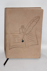6 x 8 Journal Quill Natural Leather Suede Made in Italy Barnes Noble NEW