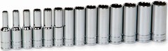 3/8″ Drive Metric Deep 12pt Set 14pc Supertorque Sockets Clip Rail 6mm – 19mm