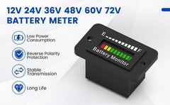 Car Battery Indicator 12V 24V 48V 60V 72V LED Meter Gauge Monitor for Golf Cart