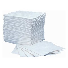 Oil Absorbent Pads 50 Pack Heavy Duty 12 Gal Polypropylene White 15×19 Inch