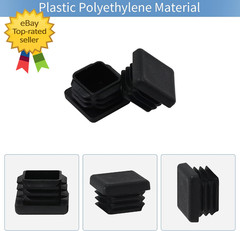 1 1X1 Square Tube End Cap Plastic Plugs 12 Pack, 1X1 1 Inch Square Tubing Plug 1