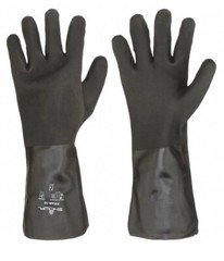 Showa 7714R 10 Men’s Large Black Knight PVC Gloves 14″ Chemical Resistant Qty