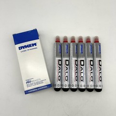 Dykem 26023 Dalo Metal Marker Red Medium Steel Ball Tip Industrial Pack of 6