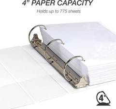 Versatile 4-Inch D-Ring Binder, 775 Sheets, Customizable Clear Cover, 2 Pack