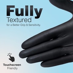 Heavy Duty Nitrile Disposable Gloves Latex Free | 6.5 Mil Black X-Large 100 pcs
