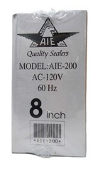 AIE-200 8 inch Impulse Hand Held Bag Sealer AC-120V 60Hz 2mm Seal Width