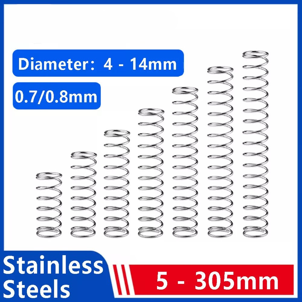 0.7mm 0.8mm Wire Dia Compression Springs Stainless Steels Diameter 4mm – 14mm