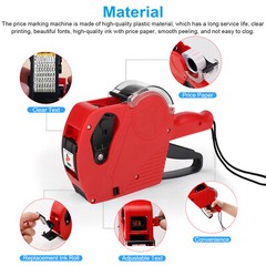 Price Tag Gun MX-5500 8 Digits EOS Labeler Marking Machine w/ Sticker Labels Ink