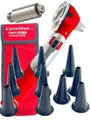 NEW MINI OTOSCOPE FIBER OPTIC MEDICAL DIAGNOSTIC EXAMINATION CE APPROVED(Red) A+