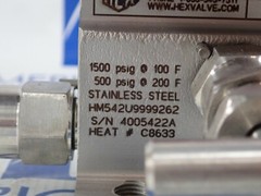 HEX VALVE HM542U9999262 STAINLESS MANIFOLD *NEW*
