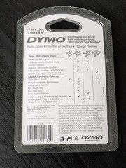 DYMO LetraTag White Plastic Labels Tape 1/2 in. x 13 ft. 12mm X 4 m Refill