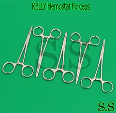 NEW 5 Each KELLY Hemostat Forceps 5.5in ( Straight )