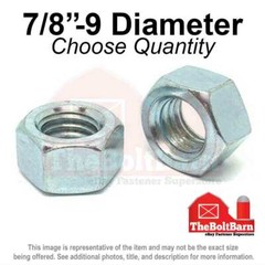7/8″-9 Grade 2 Finished Hex Nuts Coarse Thread (Pick Quantity & Finish)