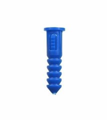 Ribbed Blue Plastic Anchors #8-#10-#12 x 1.25″, With or Without #10 x 1″ Screws