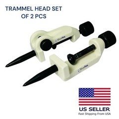 Bluefox Large Adjustable Trammel Head Set Beam Compass, Pencil Holders, Points