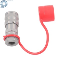3/8″ Flat Face Hydraulic Quick Coupler Set w/ Dust Caps 3/8″ NPT