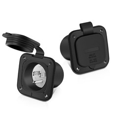 125V 15A Shore Power Inlet Port Plug NEMA 5-15P Male Receptacle RV Flanged Inlet