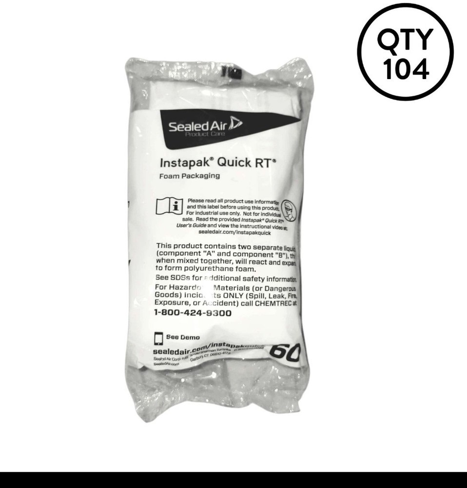 Instapak Quick RT #60 Expanding Foam Bags 12 Pack Sealed Air FREE SHIP