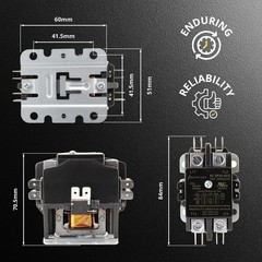 AC Contactor 40 Amp 50 RES 2 Pole 110/120VAC Coil – Definite Purpose UL Listed