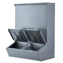 Hog Feeder, 3.7Bushel Capacity, Double Door, Heavy Duty Steel, Multipurpose for