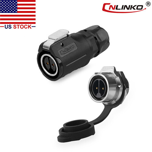 2 Pin M16 Size Power Circular Connector Female Plug & Male Socket Outdoor IP67