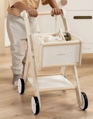 New Coco Village Wooden Shopping Cart 2+ Years Play Food Kitchen Play Hardwood