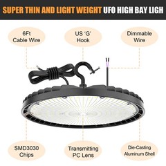150W LED UFO High Bay Lights 3000K/4000K/5000K Adjustable Commercial Shop Lights