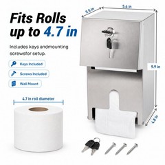 Commercial Double Rolls Toilet Paper Dispenser Holder,Heavy Duty Stainless St…