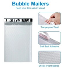 Lot of 1000pcs Poly Bubble Mailer Self Padded Envelope Bag 4″ x 8″ for Packing