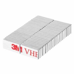 1/2 x 1/4 x 1/16 Inch Neodymium Block Magnets N42 with Adhesive (48 Pack)