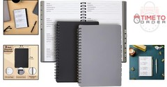 Password Book with Tabs 5×7 in 2-Pack Gray Black 80 Pages Spiral-Bound