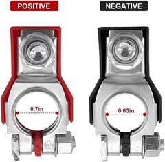 Universal Automotive Battery Terminal Connectors (1 Pair), Positive & Negative T