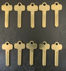 Lot of 10 Nickel Silver A1114E 1A1E1 BES-5DS Type Key Blanks for Best E Keyway