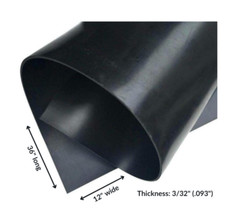 Neoprene Rubber Sheet Solid 3/32″ thick x 12″ wide x 36″ long 60A Duro, Black