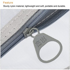 3pcs Mesh Cosmetic Bags, A6 case Nylon Makeup Zipper Mesh Bag, Gray