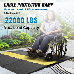 Heavy Duty 5-Channel Cable Protector Ramp – 22,000 lbs Capacity, ADA Compliant