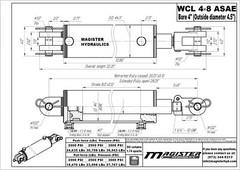 Hydraulic Cylinder Welded Double Acting 4″ Bore 8″ Stroke ASAE Clevis 4×8 NEW